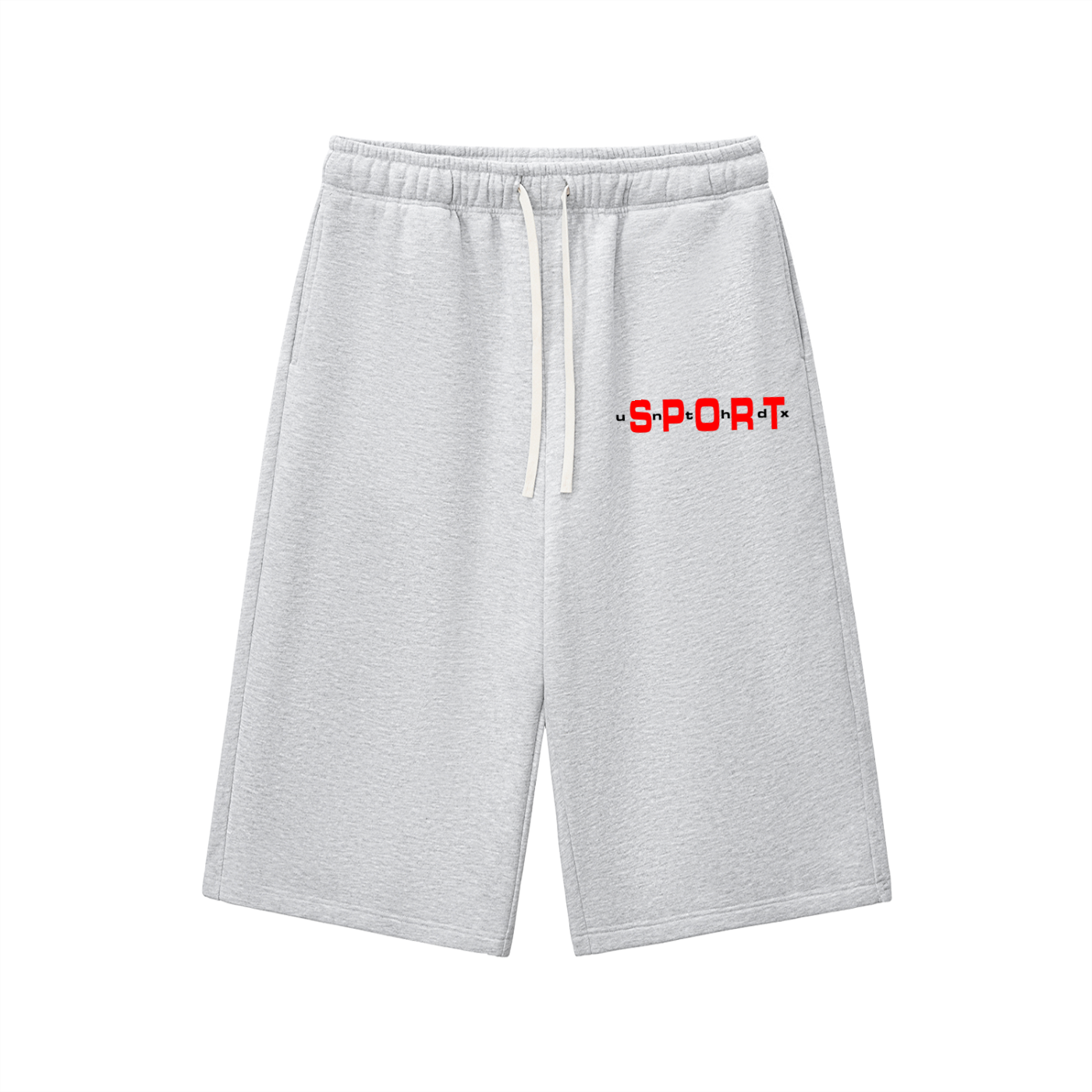 Relaxed Drawstring Three-quarter Sweatpants