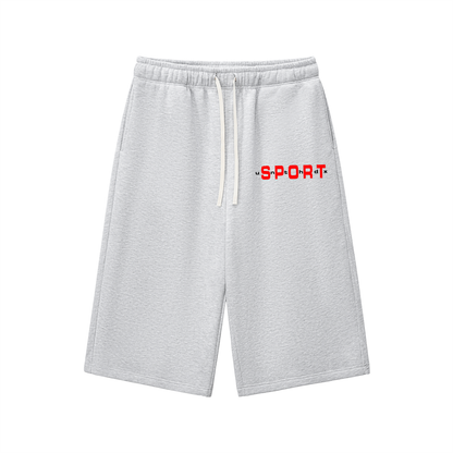Relaxed Drawstring Three-quarter Sweatpants